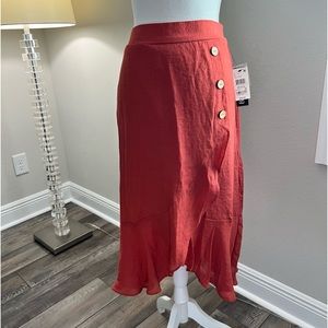 Skirt midi ruffled BCX Terra Cotta. Size M. Brand NEW w/tags.